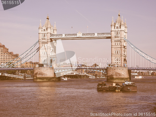 Image of Retro looking Tower Bridge in London