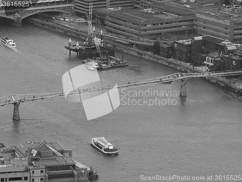 Image of Black and white Aerial view of London