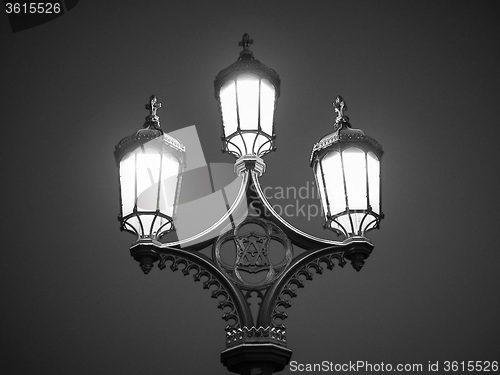 Image of Black and white Street lamp