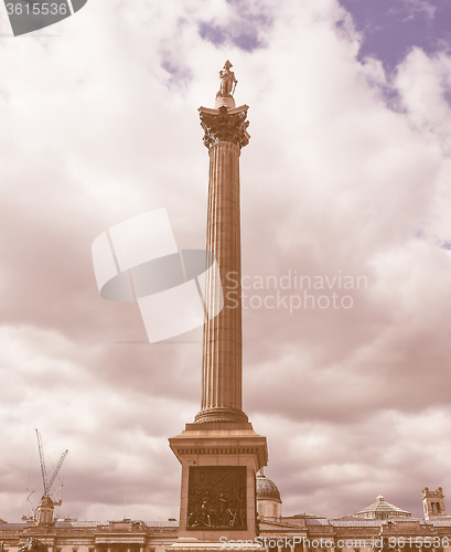 Image of Retro looking Nelson Column in London