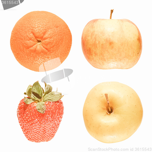 Image of Retro looking Fruits isolated