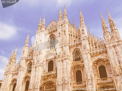 Image of Retro looking Milan cathedral