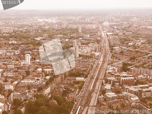 Image of Retro looking Aerial view of London