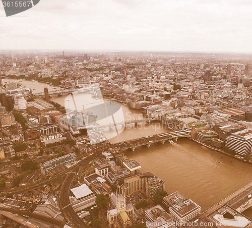 Image of Retro looking Aerial view of London