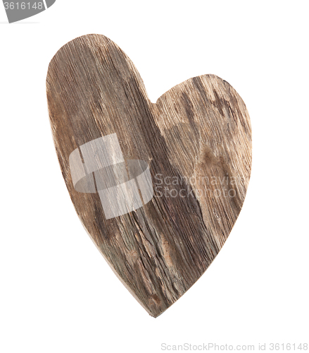 Image of Wooden heart shape isolated