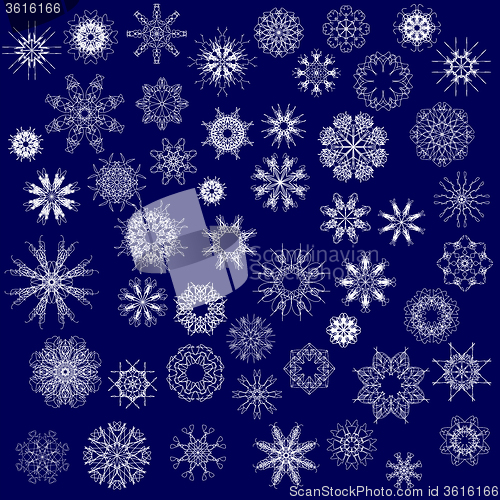 Image of Different Winter Snowflakes