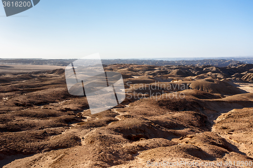 Image of panorama of fantrastic Namibia moonscape landscape