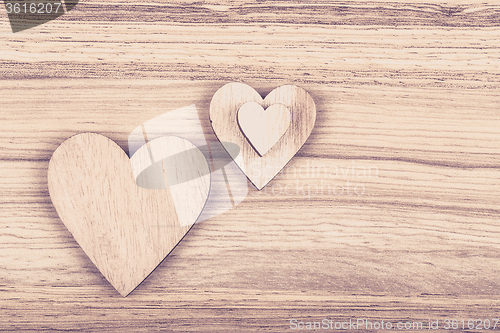 Image of valentine\'s wooden hearts