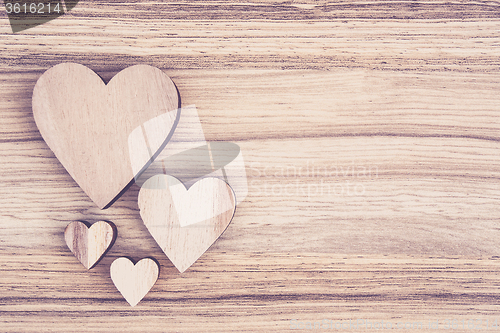 Image of valentine\'s wooden hearts