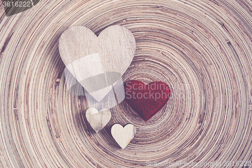 Image of valentine\'s wooden hearts