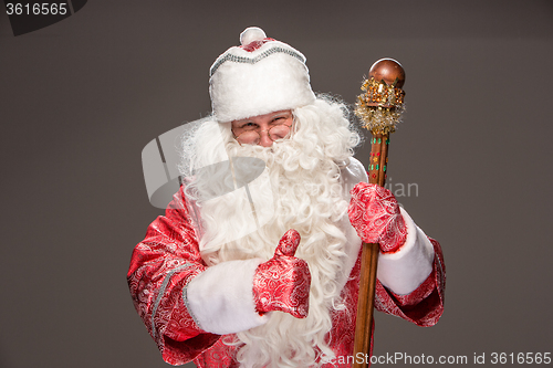 Image of happy Santa Claus looking at camera