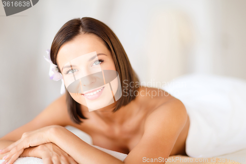 Image of beautiful woman in spa salon