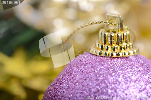 Image of Christmas background with baubles and beauty bokeh, new year concept, close up