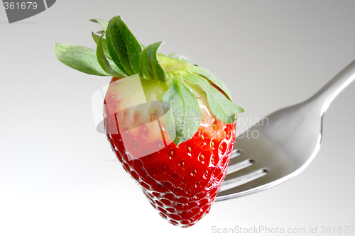 Image of Strawberry on a fork