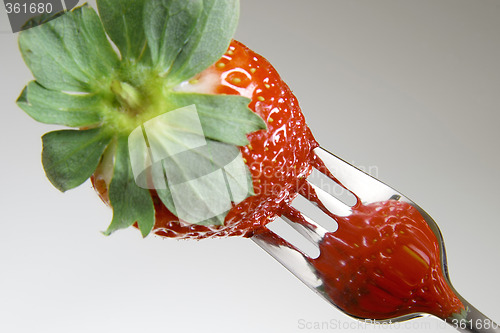 Image of Strawberry on a fork