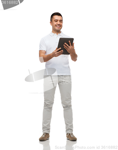 Image of smiling man with tablet pc computer