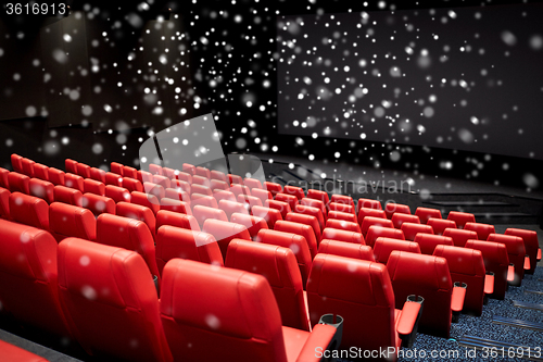 Image of movie theater or cinema empty auditorium