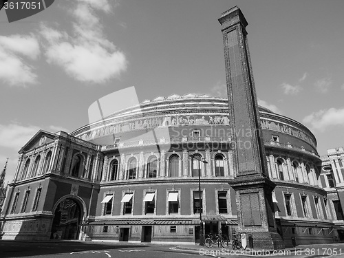 Image of Black and white Royal Albert Hall in London