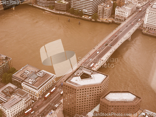 Image of Retro looking Aerial view of London