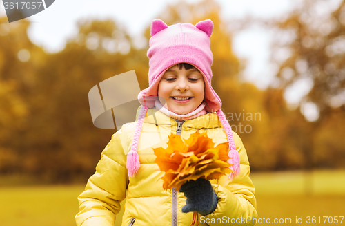 Image of happy beautiful little girl portrait outdoors