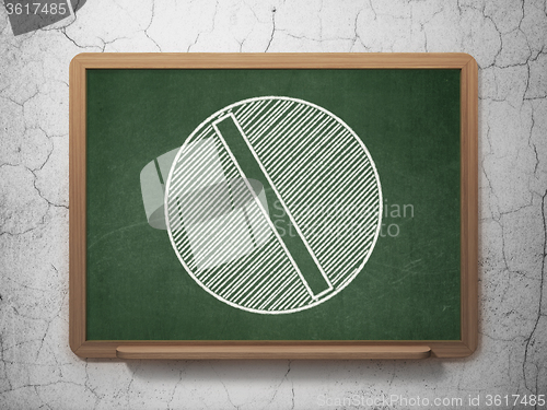 Image of Medicine concept: Pill on chalkboard background