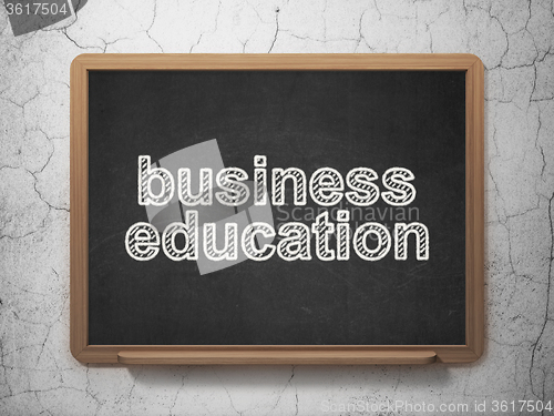 Image of Studying concept: Business Education on chalkboard background