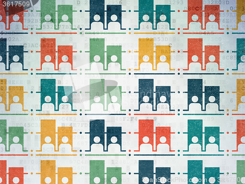 Image of Political concept: Election icons on Digital Paper background
