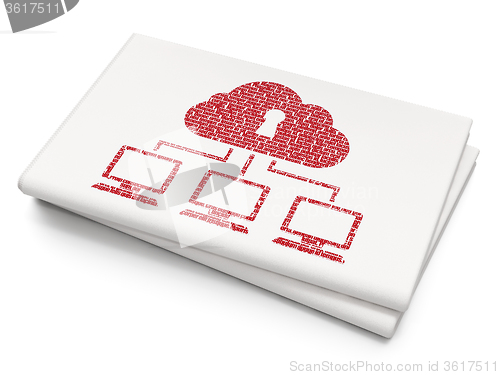 Image of Cloud networking concept: Cloud Network on Blank Newspaper background