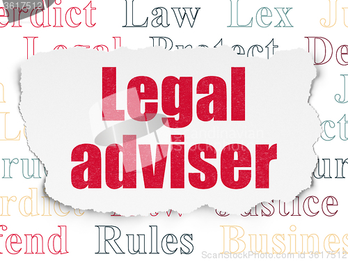 Image of Law concept: Legal Adviser on Torn Paper background