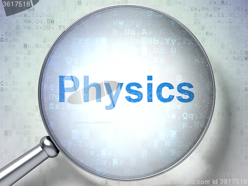 Image of Education concept: Physics with optical glass