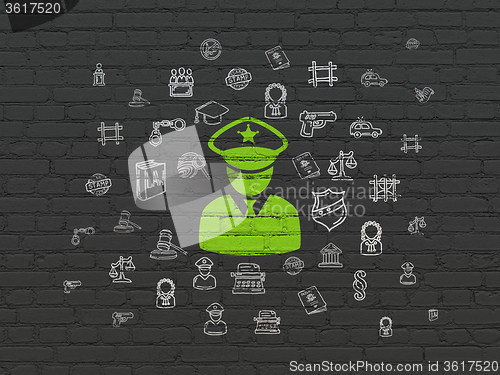 Image of Law concept: Police on wall background