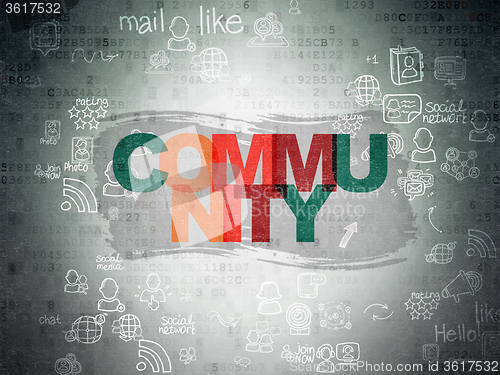 Image of Social media concept: Community on Digital Paper background