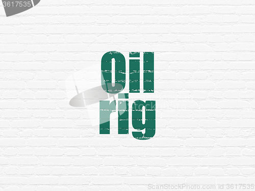 Image of Industry concept: Oil Rig on wall background