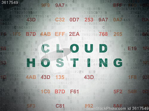 Image of Cloud networking concept: Cloud Hosting on Digital Paper background