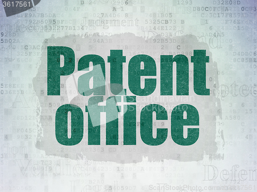 Image of Law concept: Patent Office on Digital Paper background