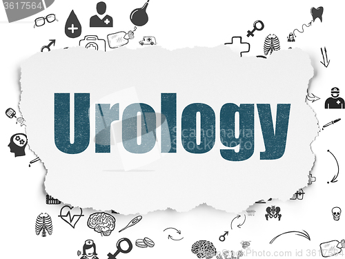 Image of Health concept: Urology on Torn Paper background