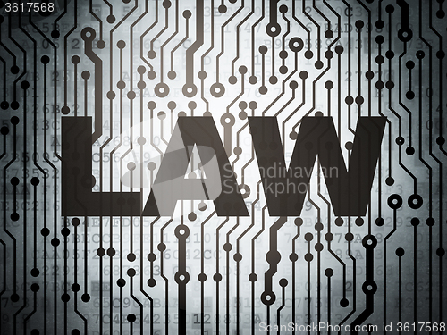 Image of Law concept: circuit board with Law