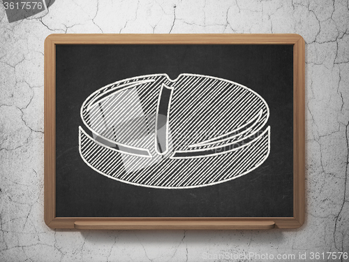 Image of Medicine concept: Pill on chalkboard background