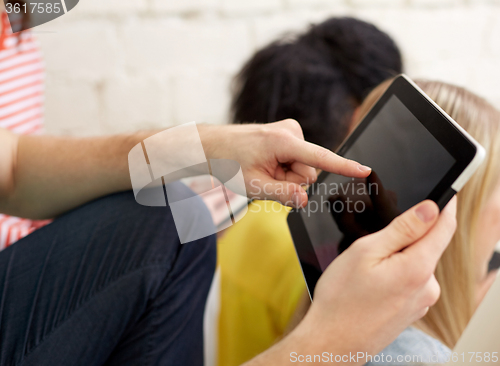 Image of close up of students with tablet pc at school