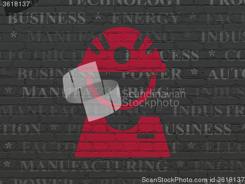 Image of Industry concept: Factory Worker on wall background