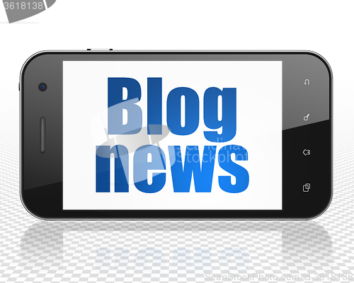 Image of News concept: Smartphone with Blog News on display