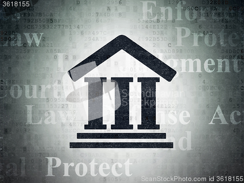 Image of Law concept: Courthouse on Digital Paper background