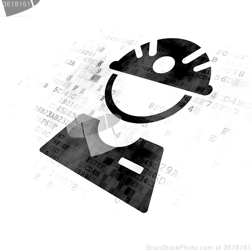 Image of Industry concept: Factory Worker on Digital background