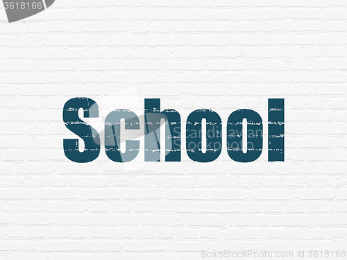 Image of Learning concept: School on wall background