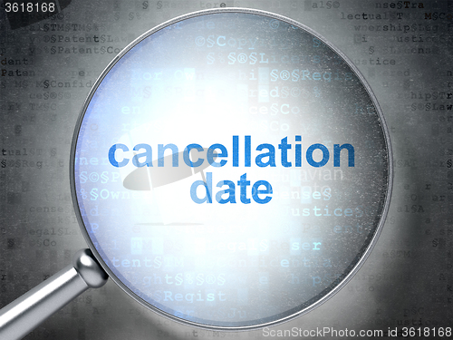 Image of Law concept: Cancellation Date with optical glass