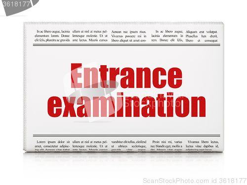 Image of Education concept: newspaper headline Entrance Examination