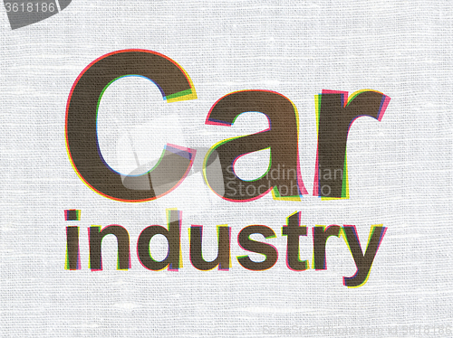 Image of Industry concept: Car Industry on fabric texture background