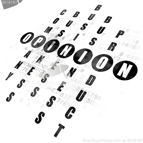 Image of Marketing concept: Opinion in Crossword Puzzle
