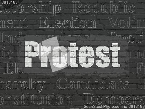 Image of Politics concept: Protest on wall background