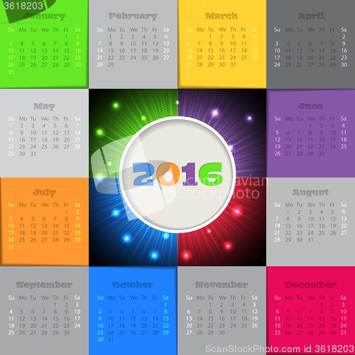 Image of Bursting 2016 calendar design